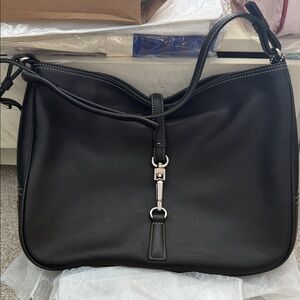 Coach Hamilton Y2K Clip Bag Elegant Black Leather 2001